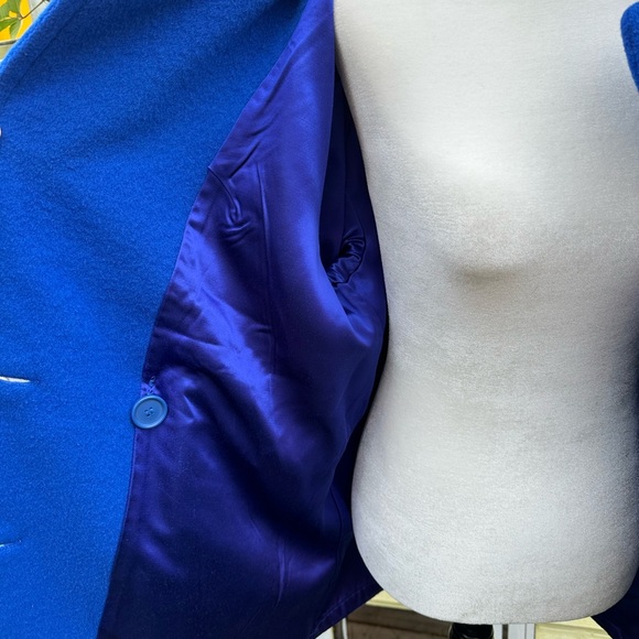 London Fog Maincoats Royal Blue Wool Vintage Coat - Picture 5 of 8